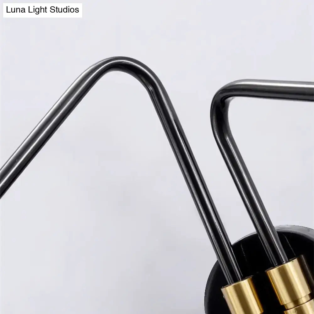 Mid century black & brass opal glass sconce bedroom e26 e27 light