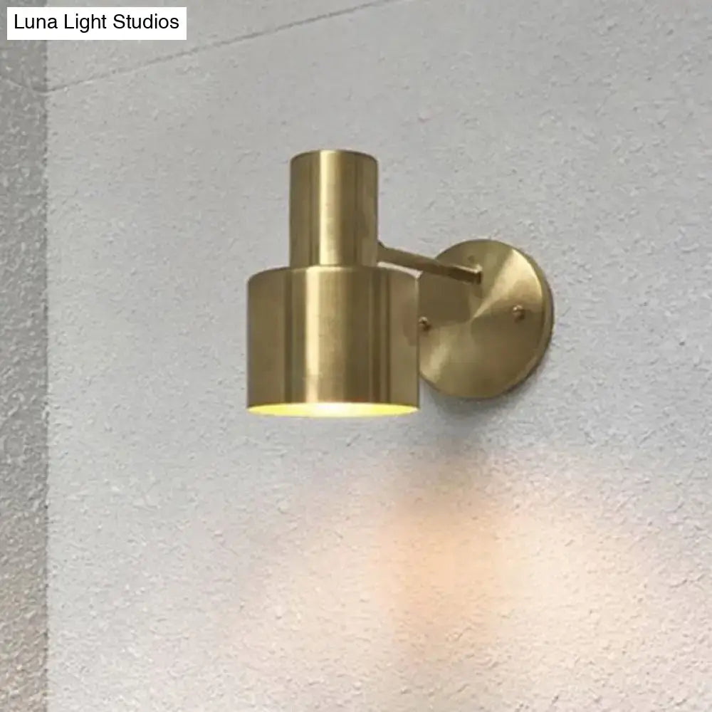 Mid-century gold metal cage wall lighting bedroom sconce