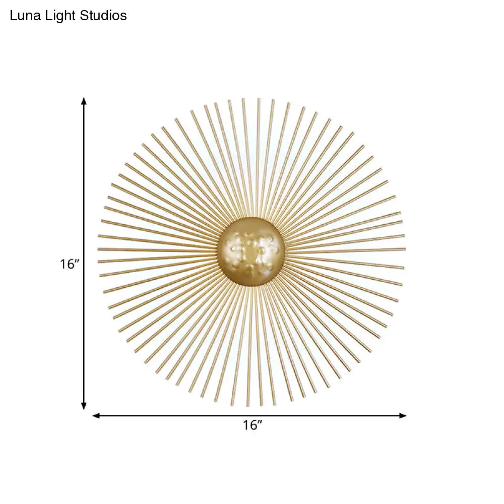 DecorBites™ Mid Century Metal Brass LED Circle Wall Sconce Light, Multiple Sizes (8"/12"/16" Dia)