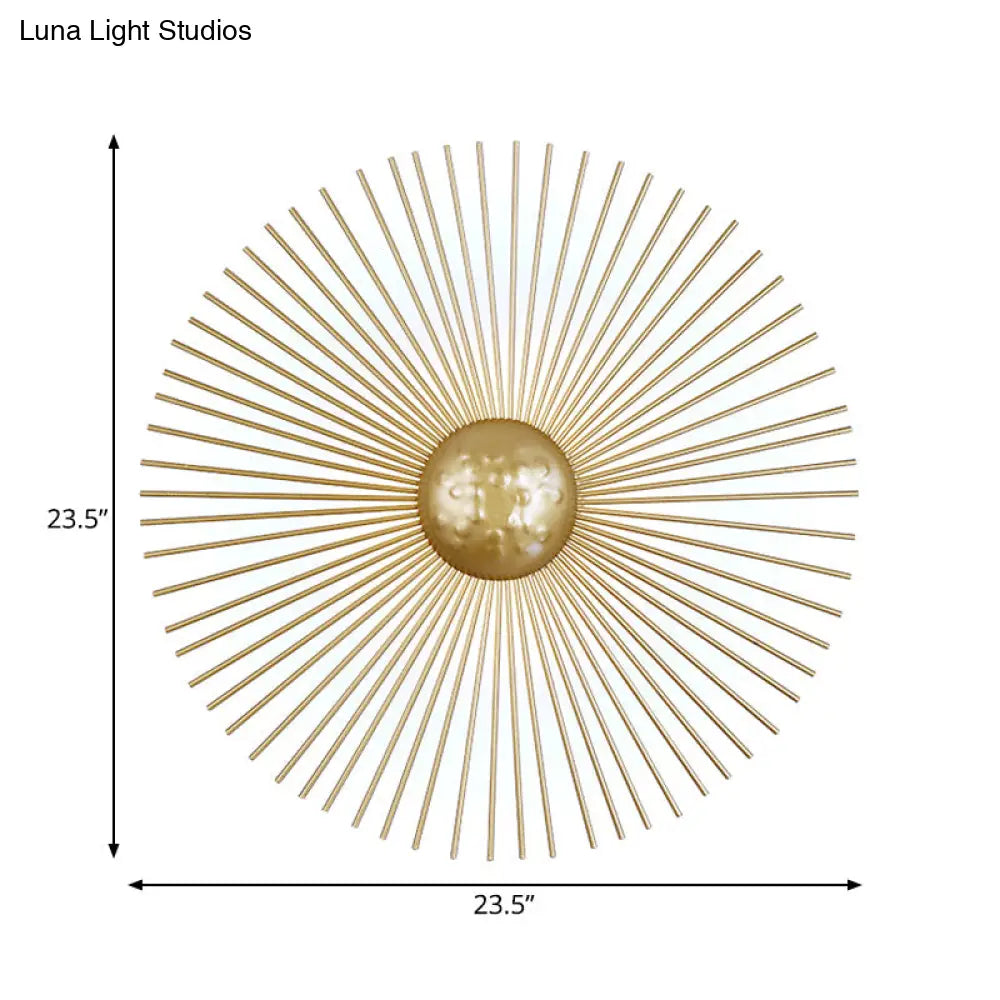 DecorBites™ Mid Century Metal Brass LED Circle Wall Sconce Light, Multiple Sizes (8"/12"/16" Dia)