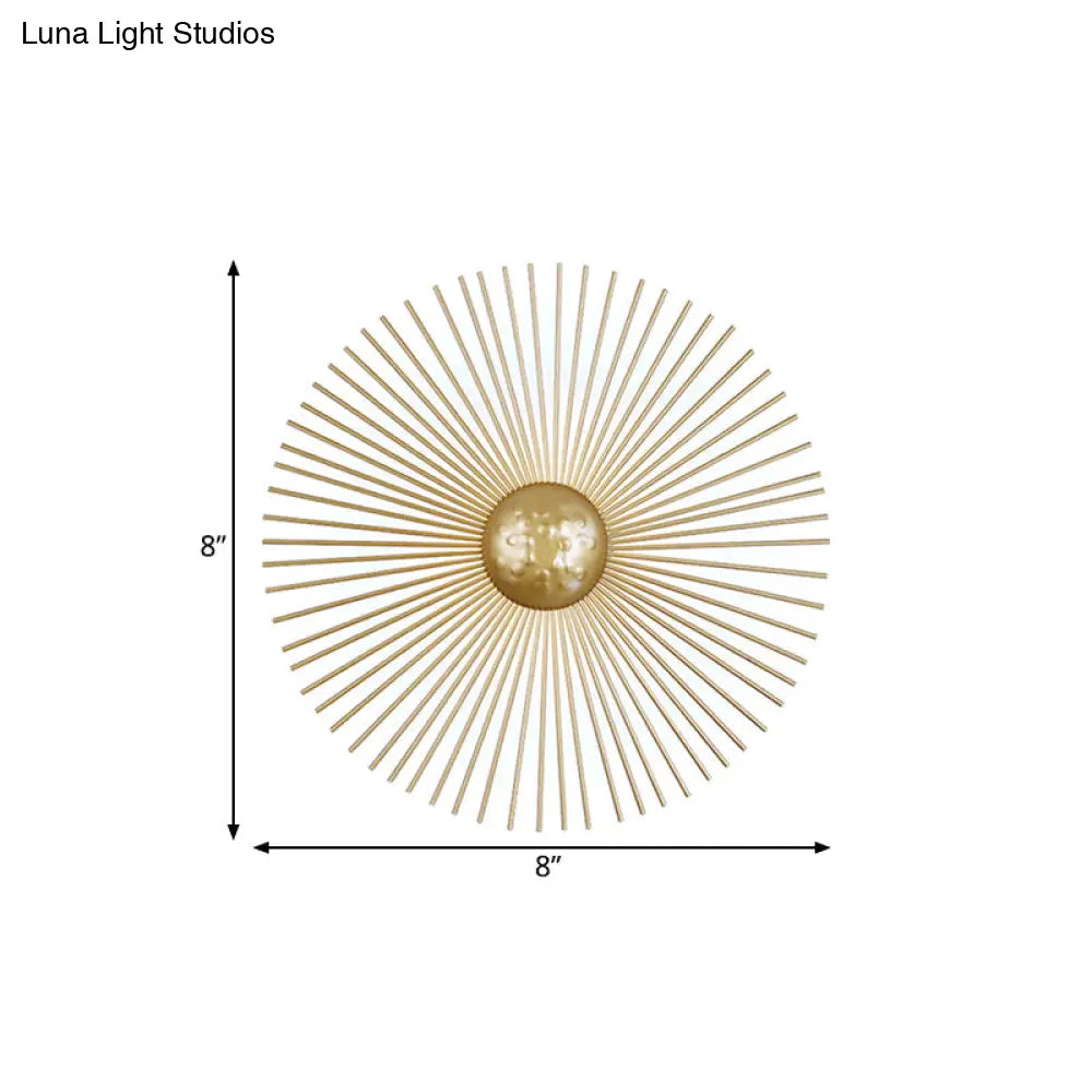 DecorBites™ Mid Century Metal Brass LED Circle Wall Sconce Light, Multiple Sizes (8"/12"/16" Dia)