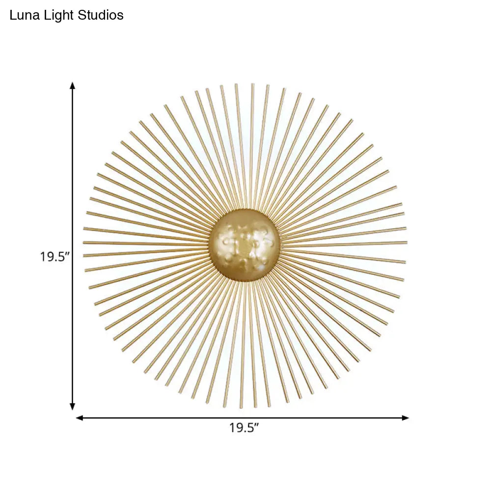 DecorBites™ Mid Century Metal Brass LED Circle Wall Sconce Light, Multiple Sizes (8"/12"/16" Dia)