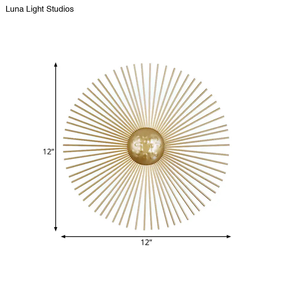 DecorBites™ Mid Century Metal Brass LED Circle Wall Sconce Light, Multiple Sizes (8"/12"/16" Dia)