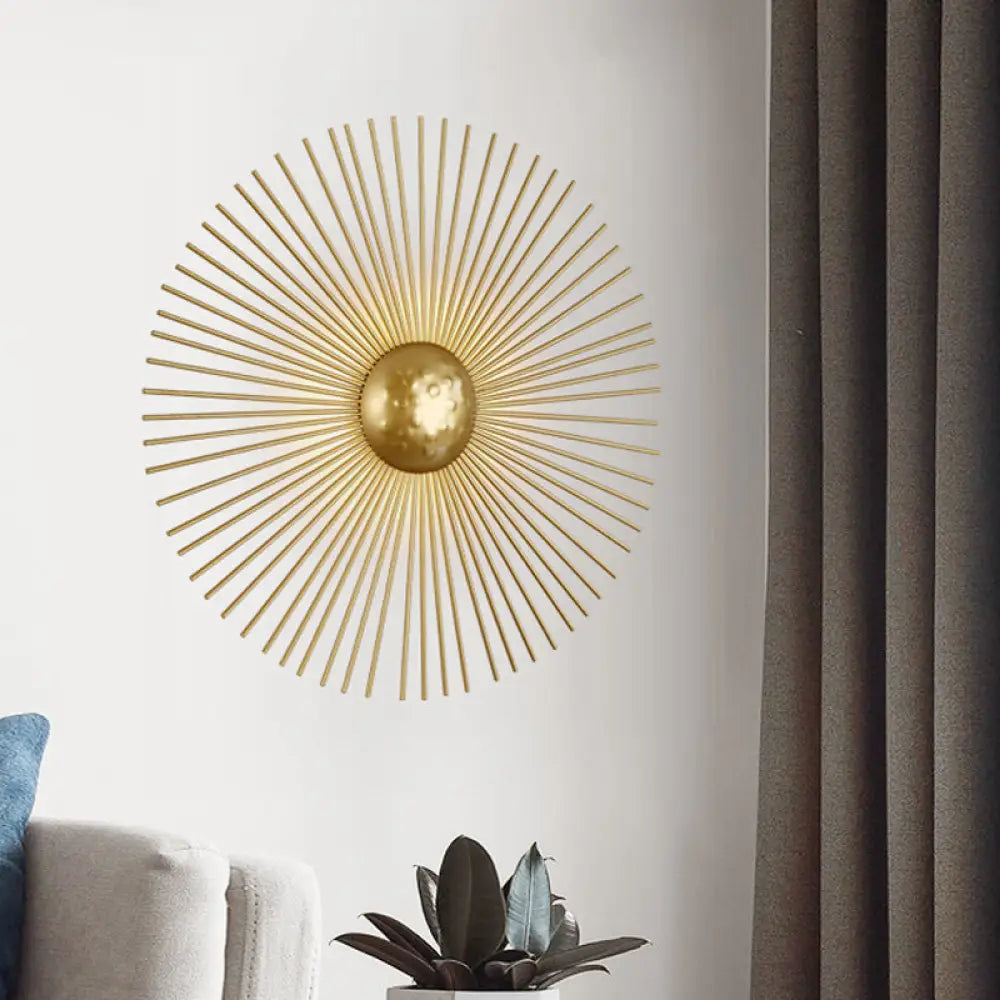 DecorBites™ Mid Century Metal Brass LED Circle Wall Sconce Light, Multiple Sizes (8"/12"/16" Dia)