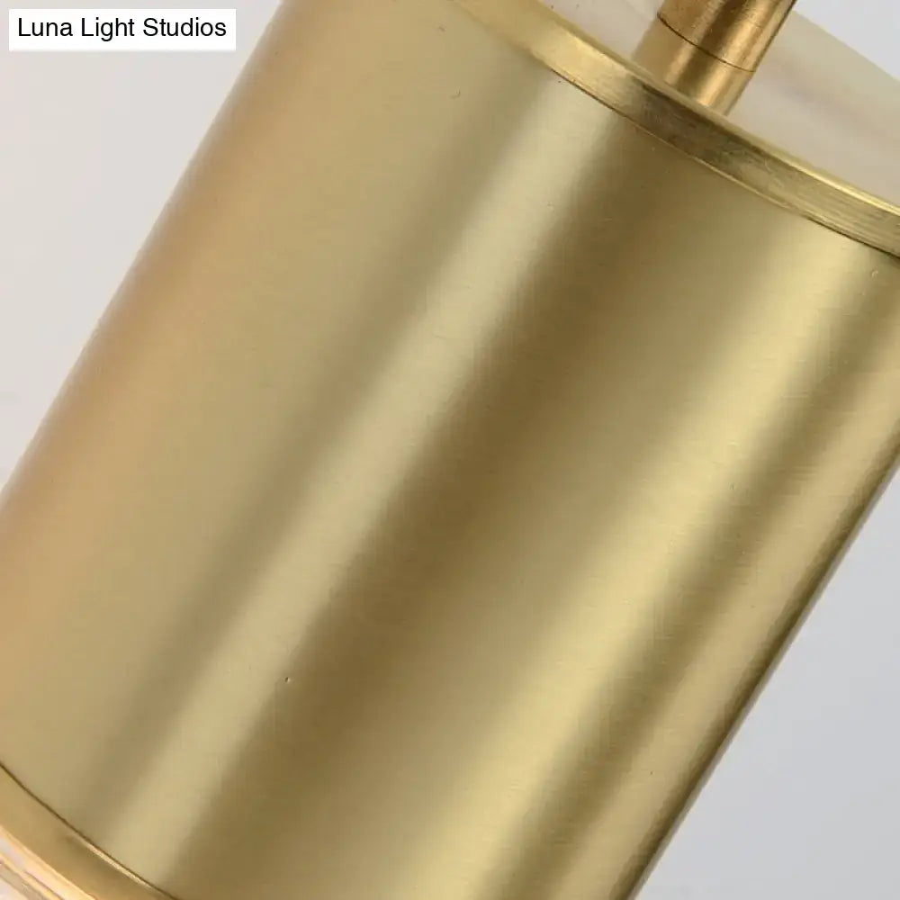 Minimal brass and glass wall sconce light bedroom curved arm lamp