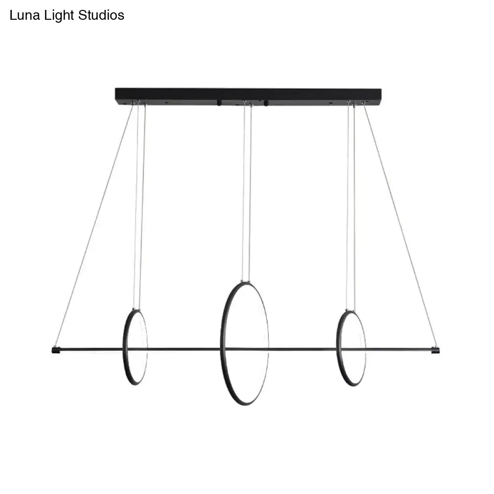 DecorBites™ Minimalist Acrylic LED Pendant Lamp in Black/Gold, Warm/White Light - 35.5"/43" Width