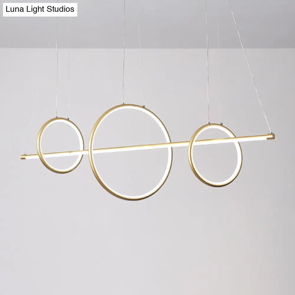 DecorBites™ Minimalist Acrylic LED Pendant Lamp in Black/Gold, Warm/White Light - 35.5"/43" Width
