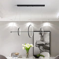 DecorBites™ Minimalist Acrylic LED Pendant Lamp in Black/Gold, Warm/White Light - 35.5"/43" Width