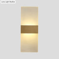 DecorBites™ Minimalist Acrylic Wall Sconce with Gold Band and Warm/White Light - Perfect for Bedside