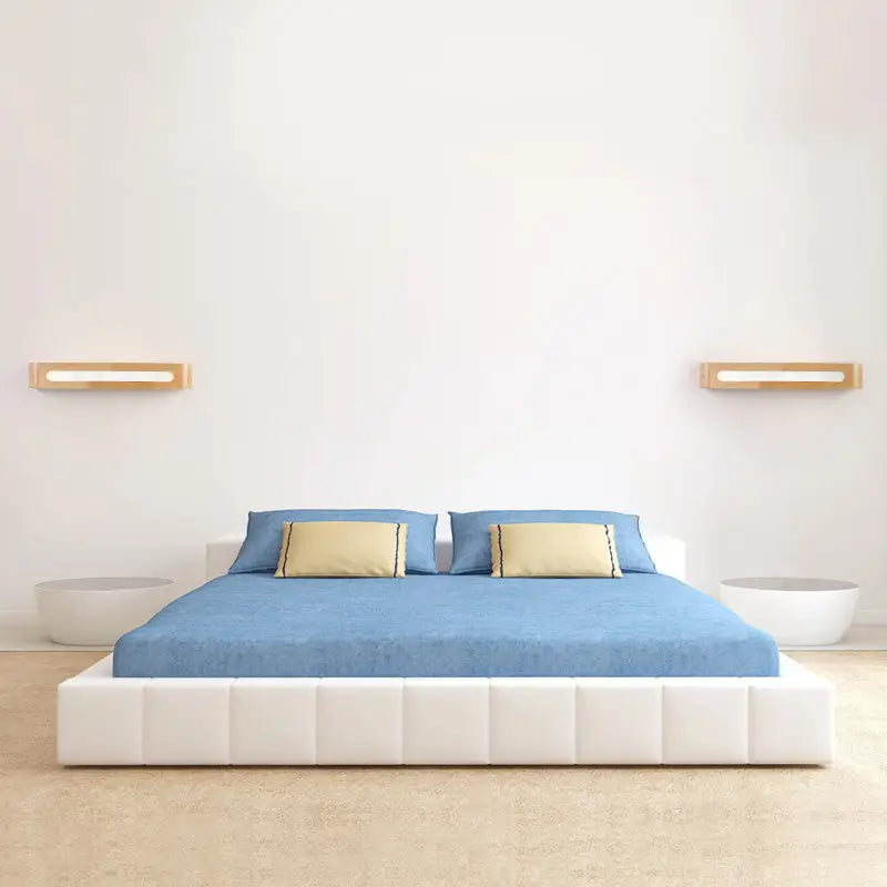 Minimalist bamboo led wall sconce bedroom nordic style lighting