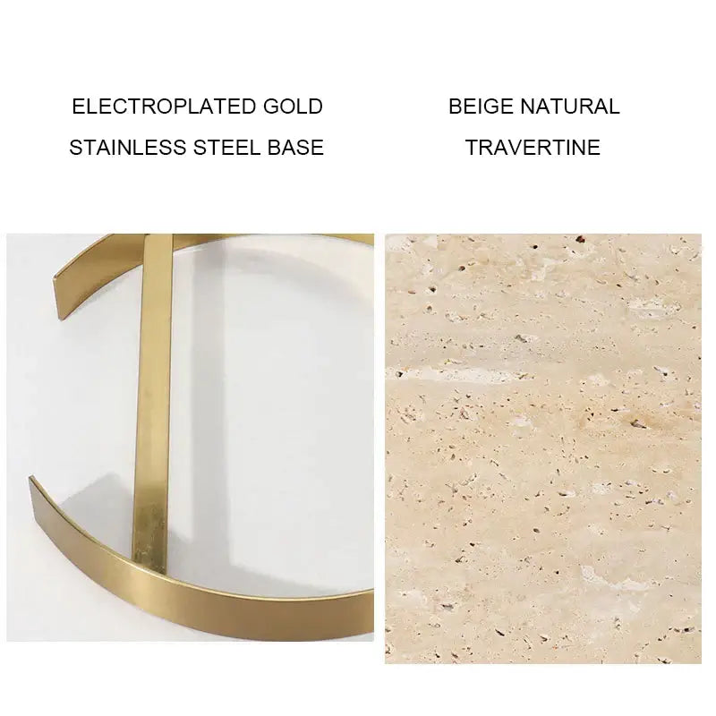 Minimalist beige brown travertine marble tray for dining room decor
