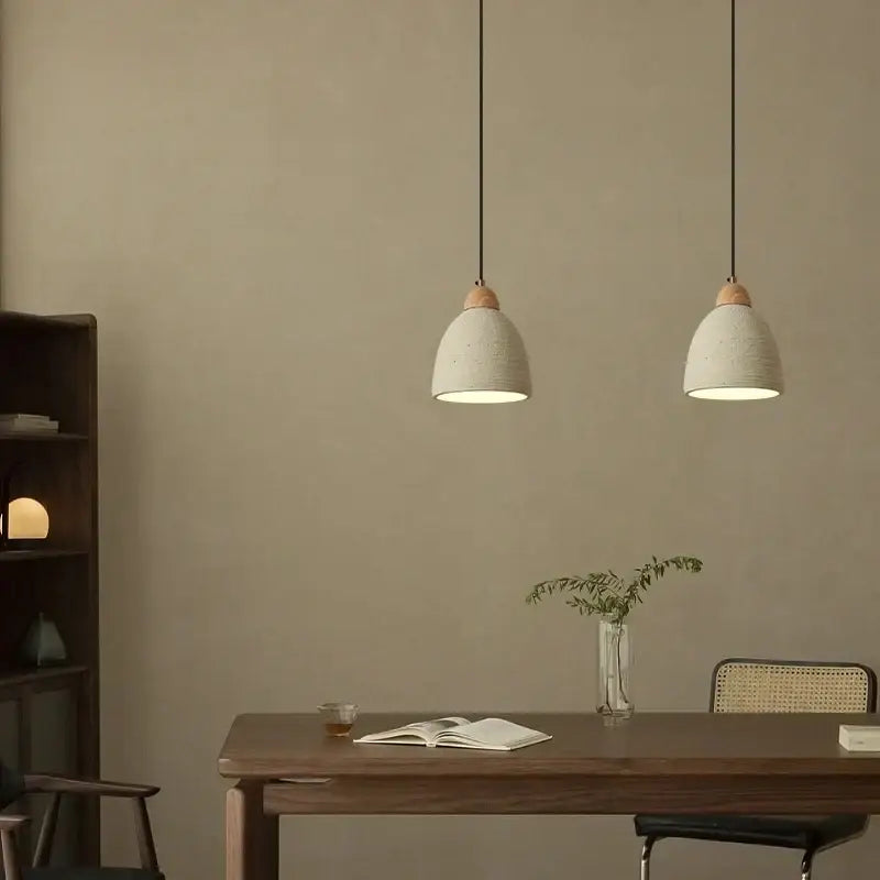 ديكورات مطبخ عصرية مصابيح متدلية إسمنتية LED باللون البيج بأسلوب بسيط