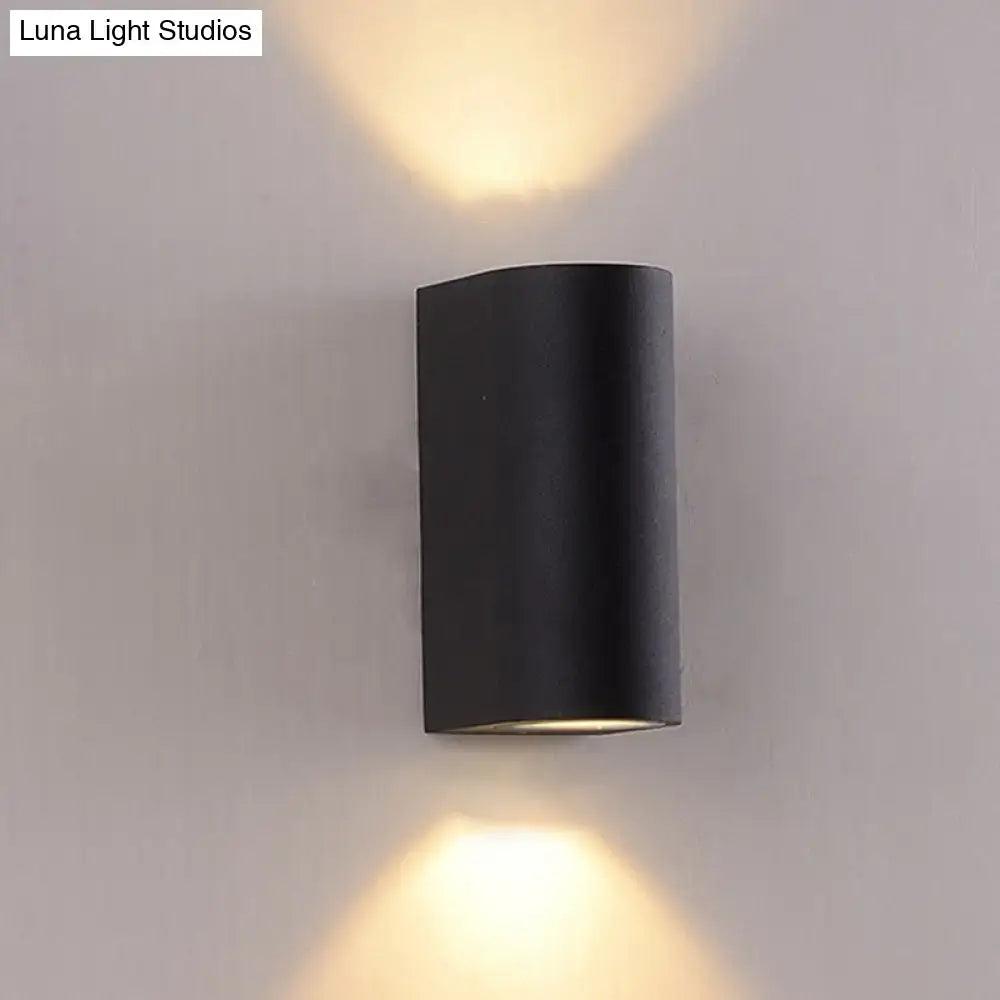 Minimalist black aluminum outdoor cylinder wall light outdoor space