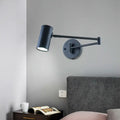 Minimalist black and gold adjustable cylinder wall light bedroom lamp