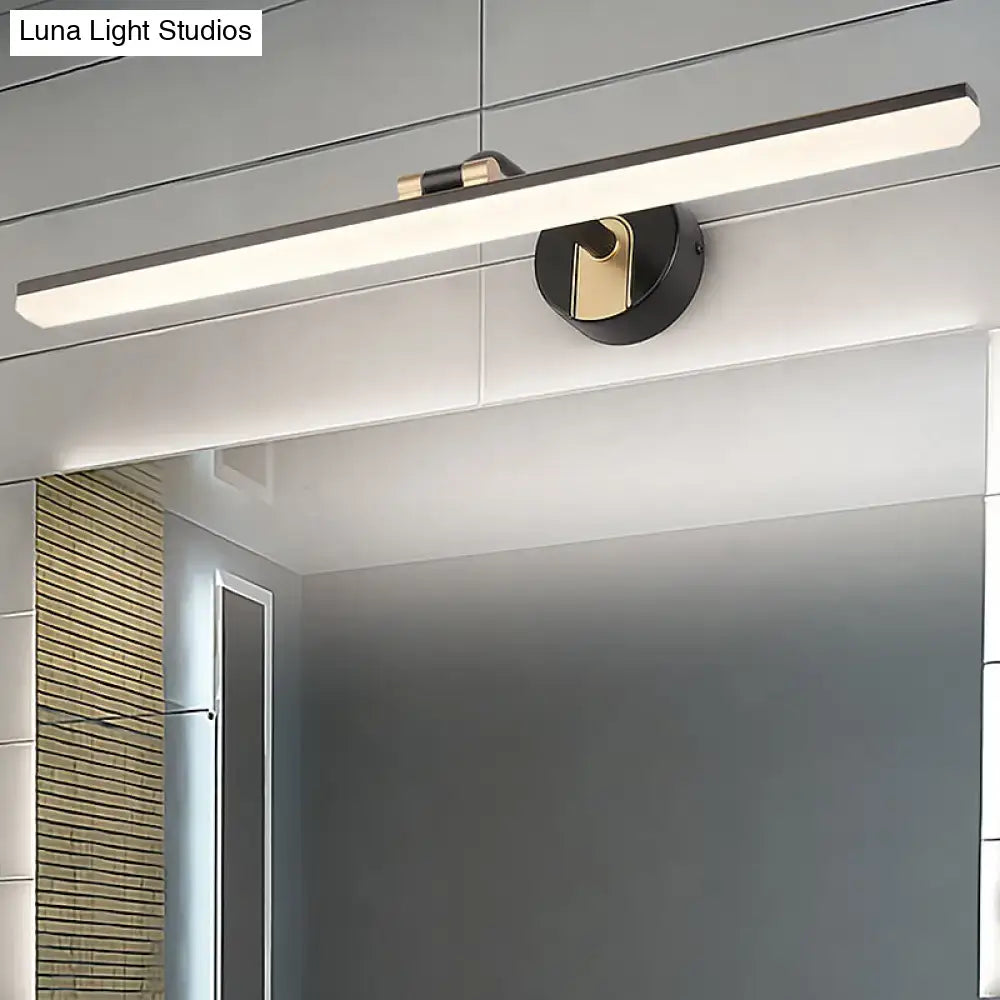 Minimalist black & brass swing arm wall mounted vanity light bathroom