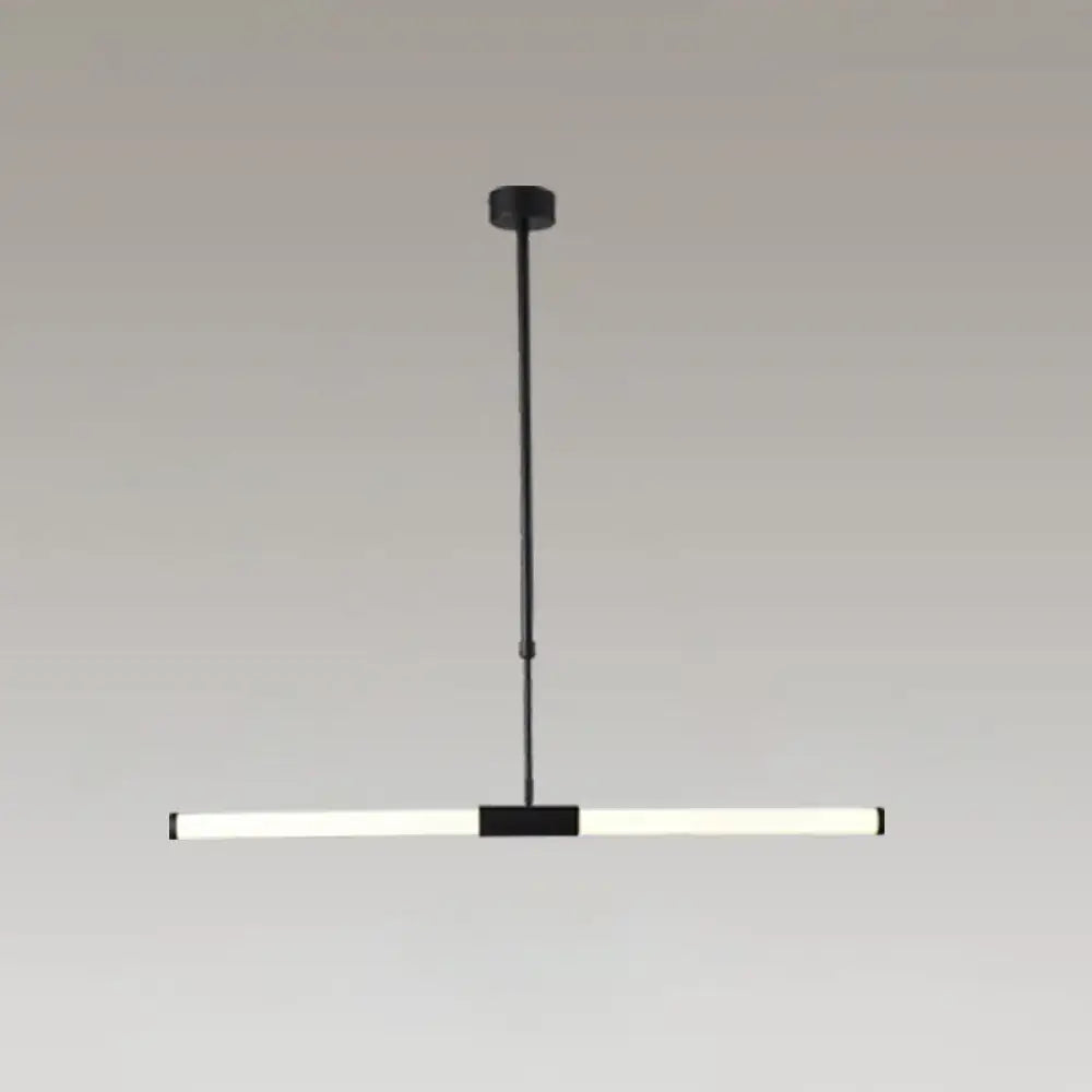 Minimalist black glass tube pendant lamp for office led lighting