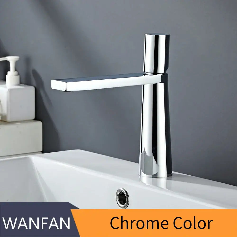 Minimalist black & gold brass bathroom faucet mixer tap