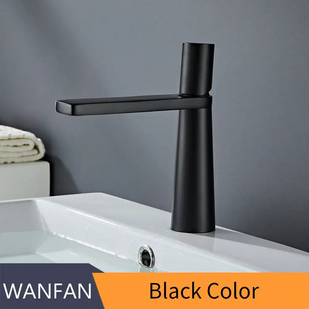 Minimalist black & gold brass bathroom faucet mixer tap