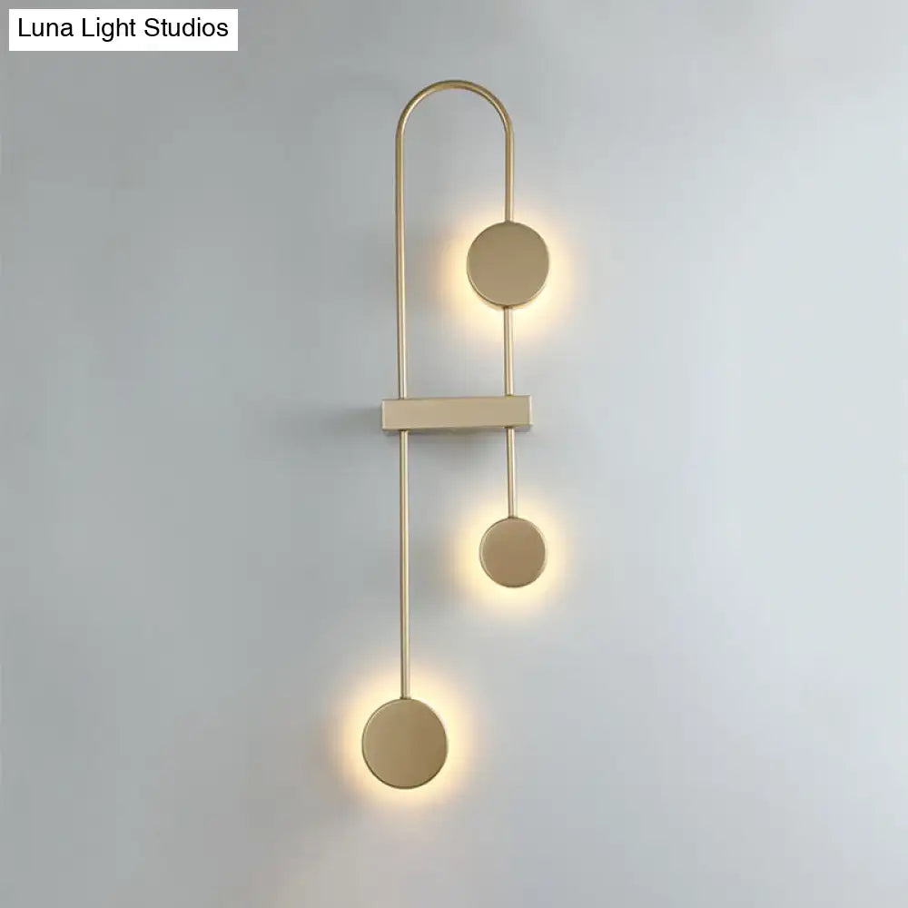 Minimalist black & gold metal led wall sconce bedroom light