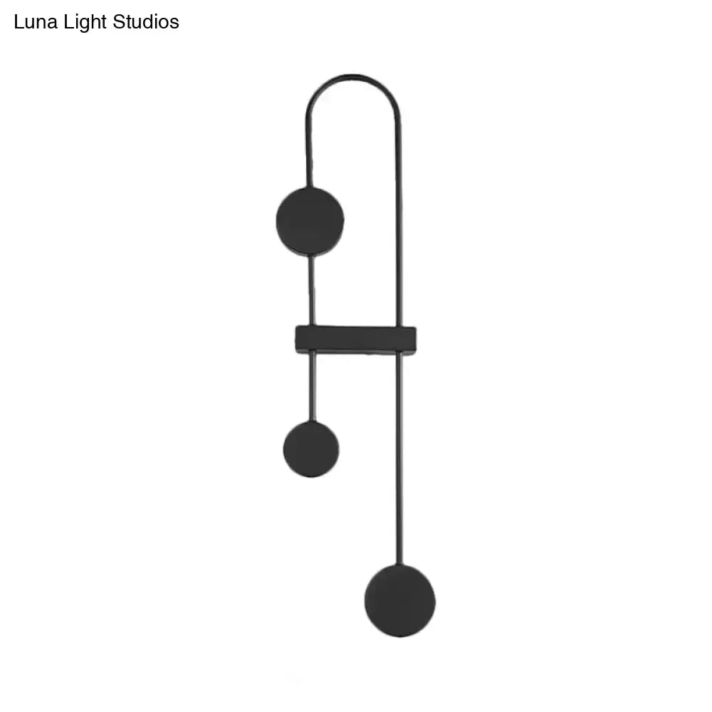 Minimalist black & gold metal led wall sconce bedroom light