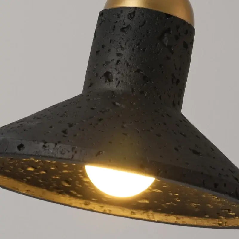 Minimalist black & gold pendant light dining room led black travertine