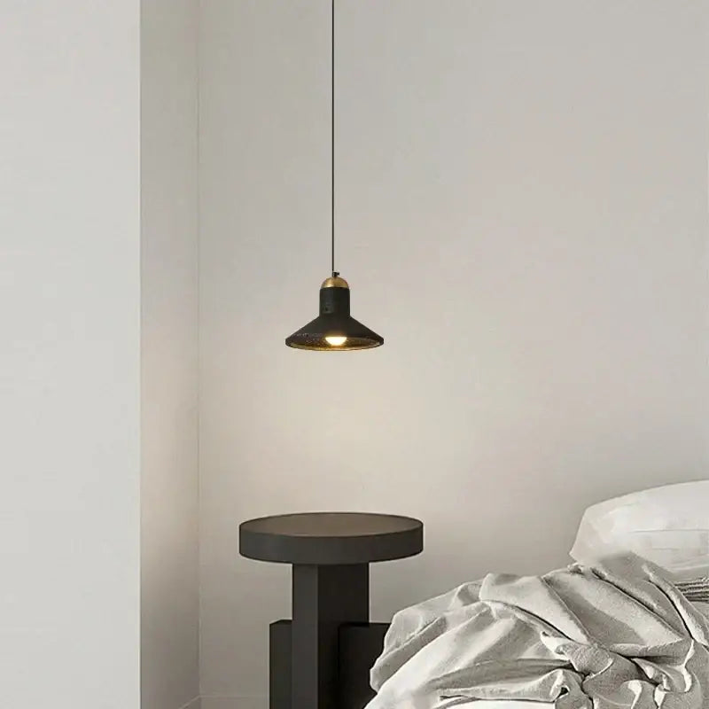 Minimalist black & gold pendant light dining room led black travertine