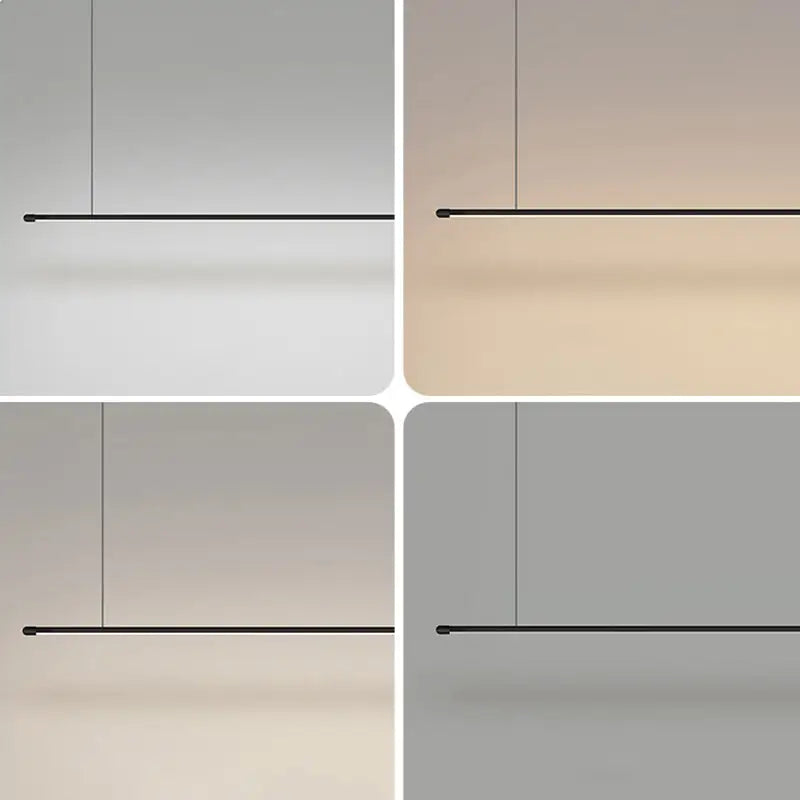 Minimalist black led pendant lamp – kitchen island horizontal light