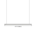 Minimalist black led pendant lamp with 47 inch horizontal bar suspended by thin lines for kitchen island 220v-240v