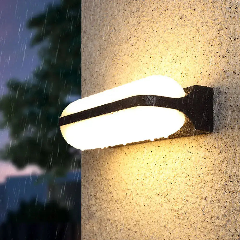 Minimalist black led wall sconce capsule yard fixture 220v-240v