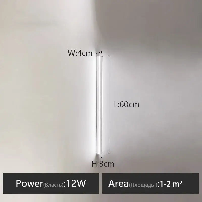 Minimalist black linear led wall lamp for bedroom warm glow