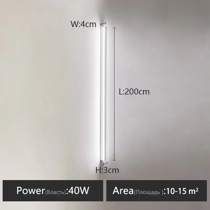 Minimalist black linear led wall lamp for bedroom warm glow