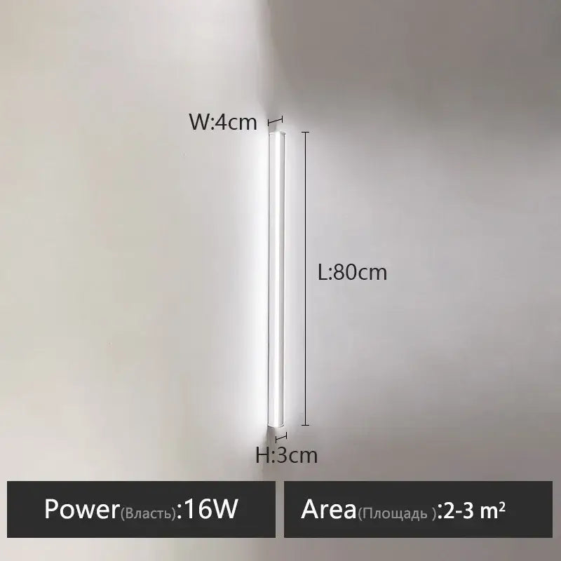 Minimalist black linear led wall lamp for bedroom warm glow