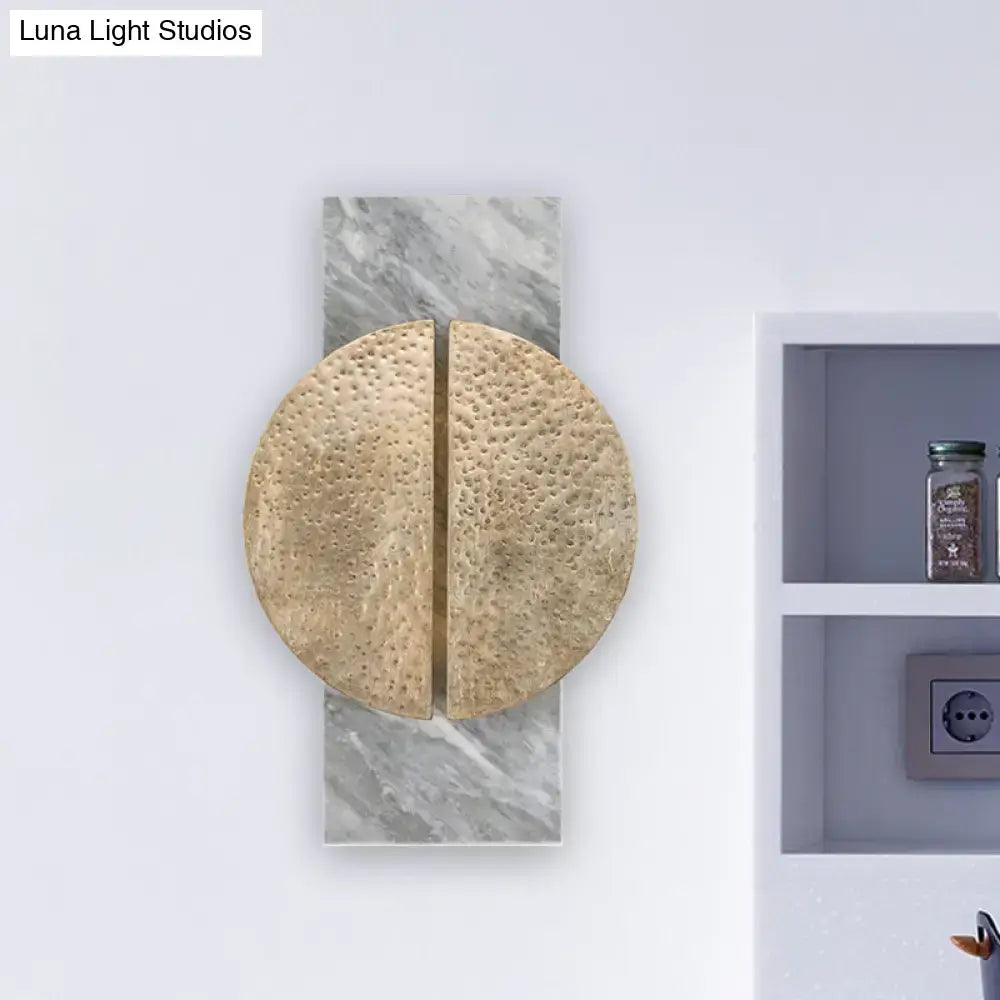 Minimalist black marble wall lamp – living space led circle sconce