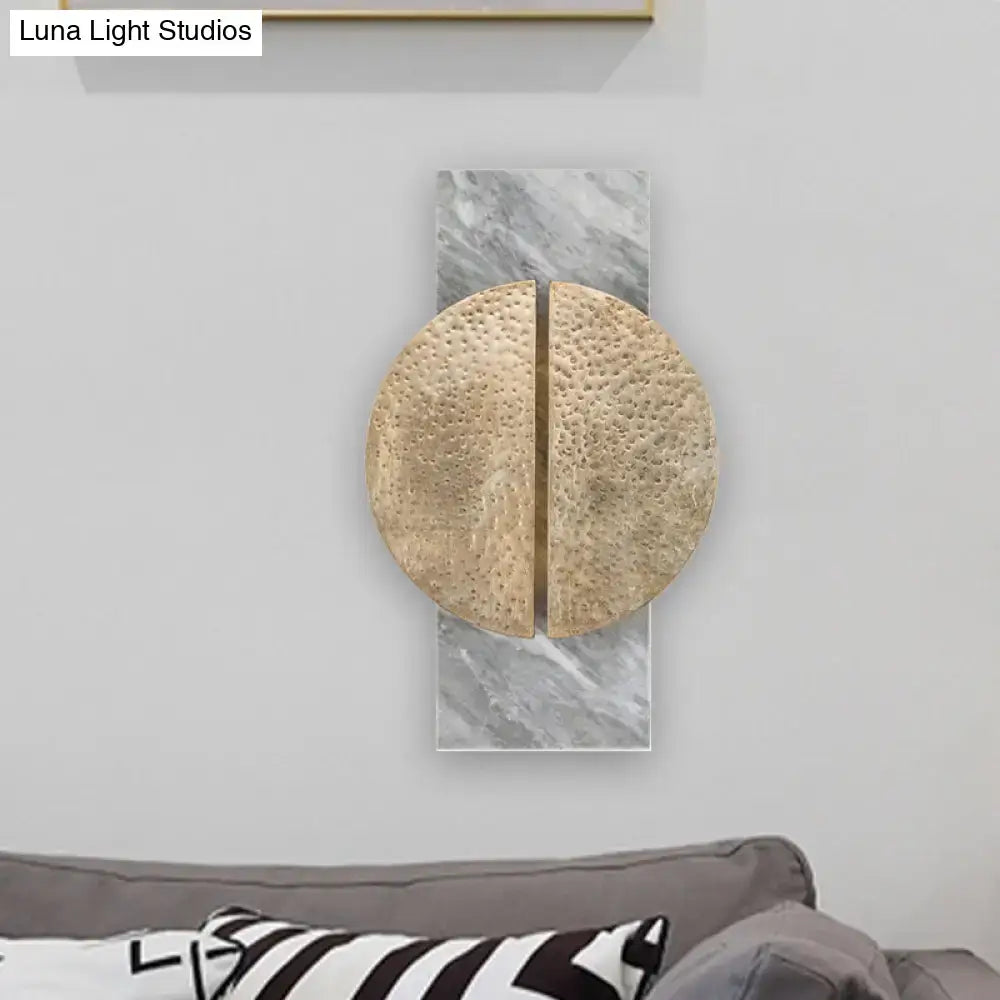 Minimalist black marble wall lamp – living space led circle sconce