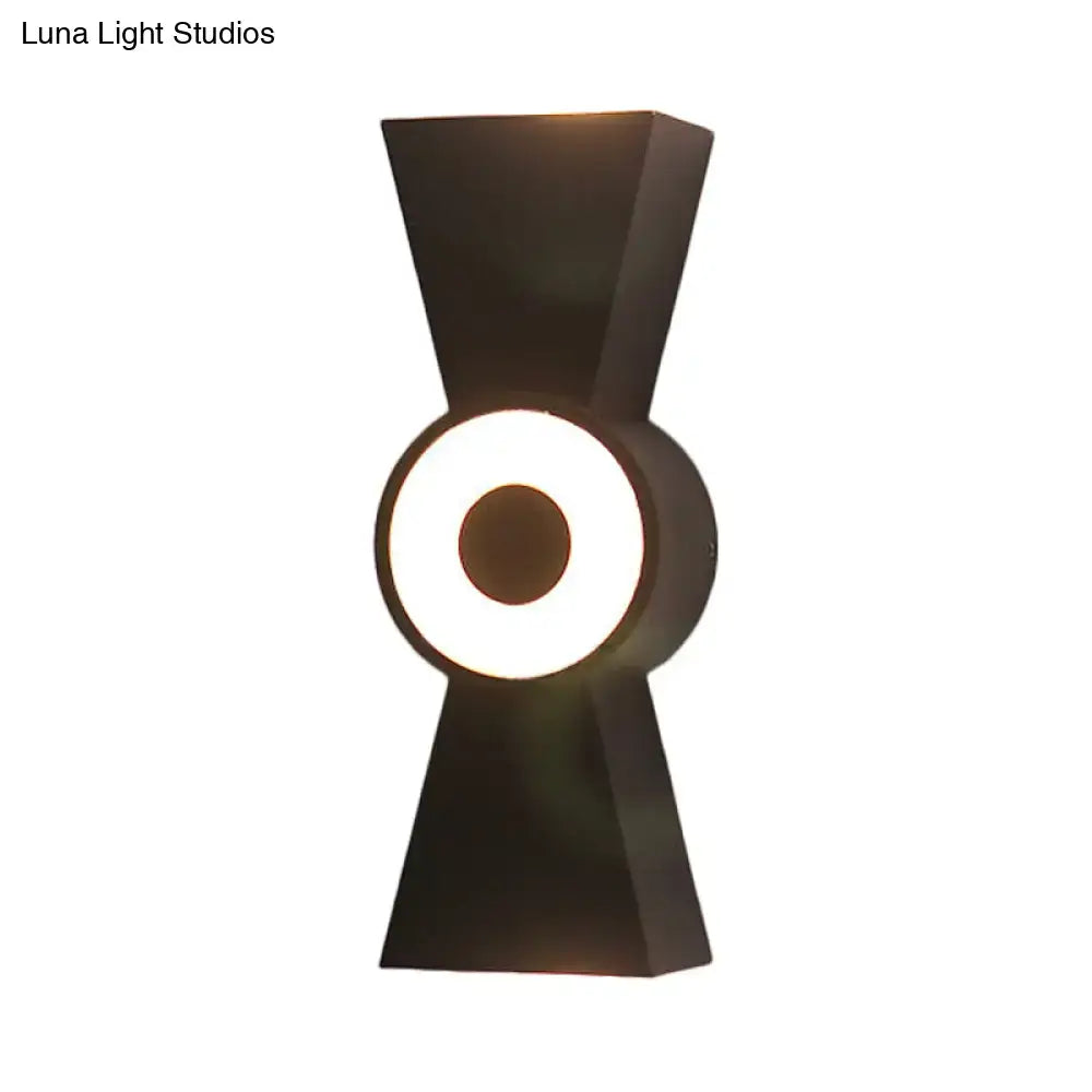 Minimalist black metal wall sconce warm white light bedroom fixture