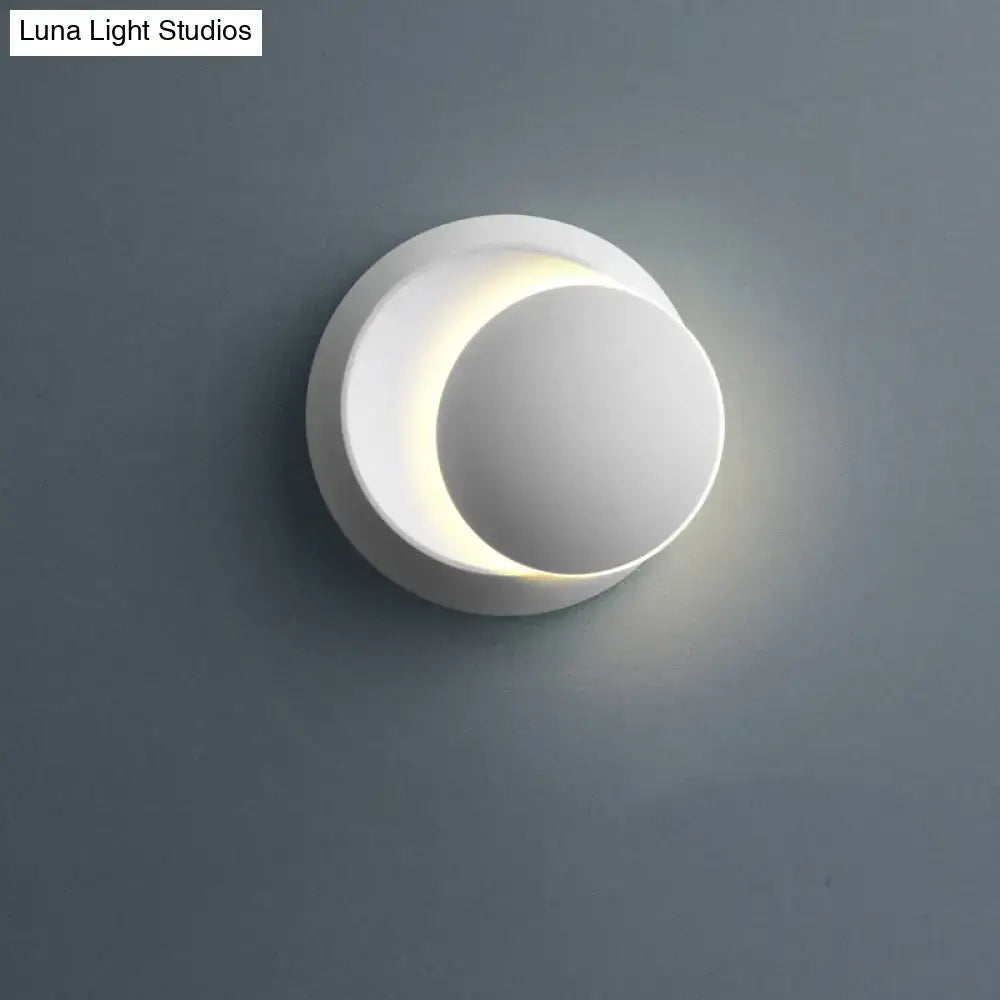 Minimalist black moon shaped sconce lighting – bedroom wall lamp
