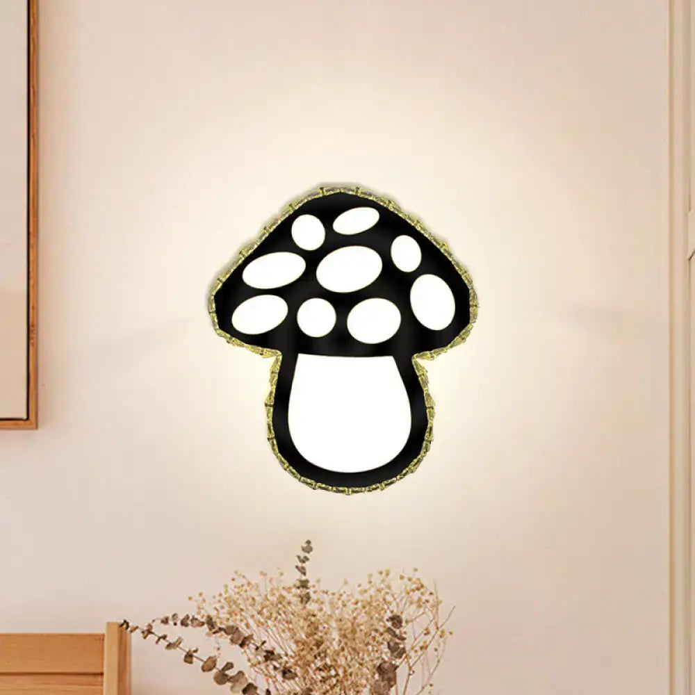 Minimalist black mushroom led wall sconce bedroom accent light