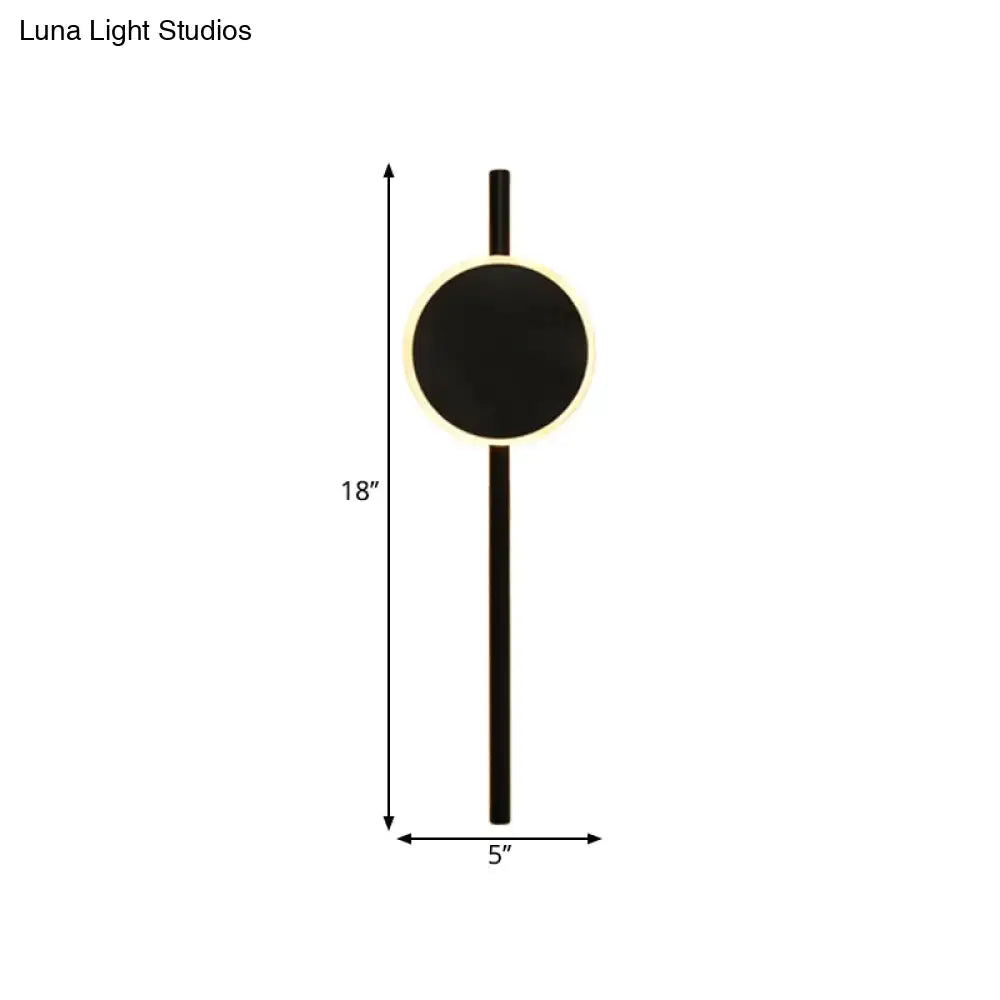 Minimalist black nordic led flush wall sconce bedroom light