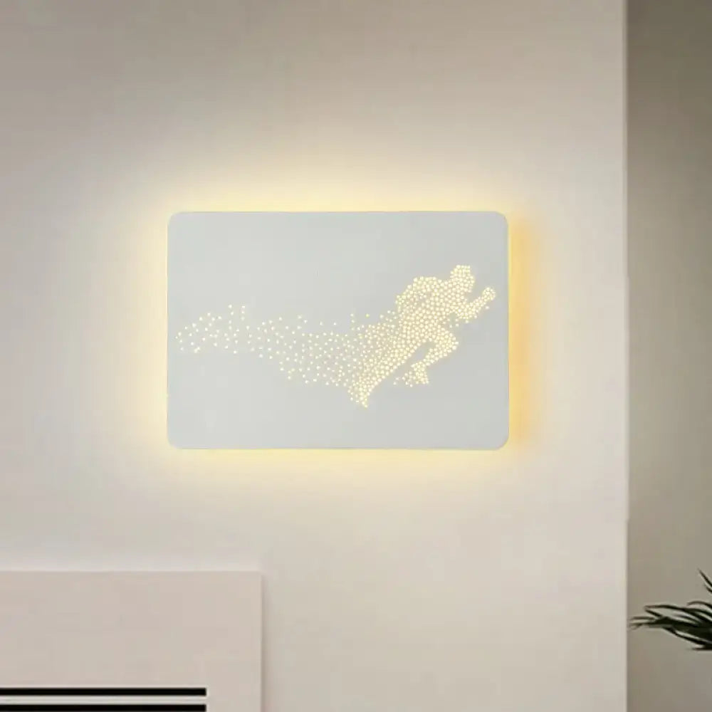 Minimalist black running man led wall lamp bedroom fixture 110v-120v