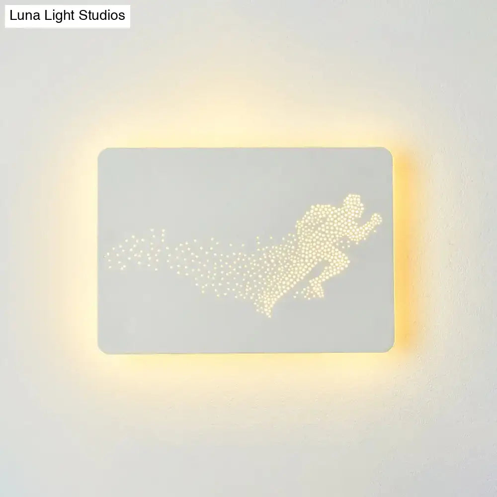Minimalist black running man led wall lamp bedroom fixture 110v-120v