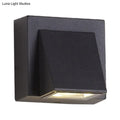 Black square outdoor wall lamp with matte finish and angled panel design minimalist triangle aluminum flush wall lamp