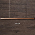 Minimalist black walnut log strip pendant light for dining room