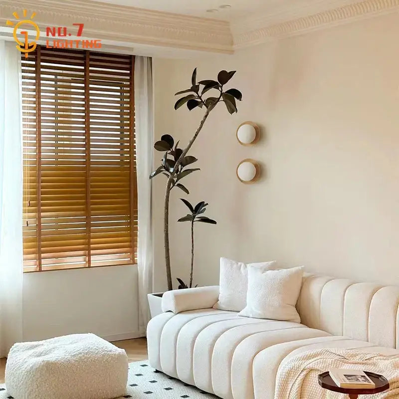 Minimalist black walnut wall lamp for bedroom and living room