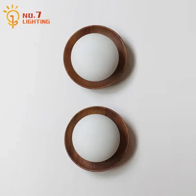 Minimalist black walnut wall lamp for bedroom and living room