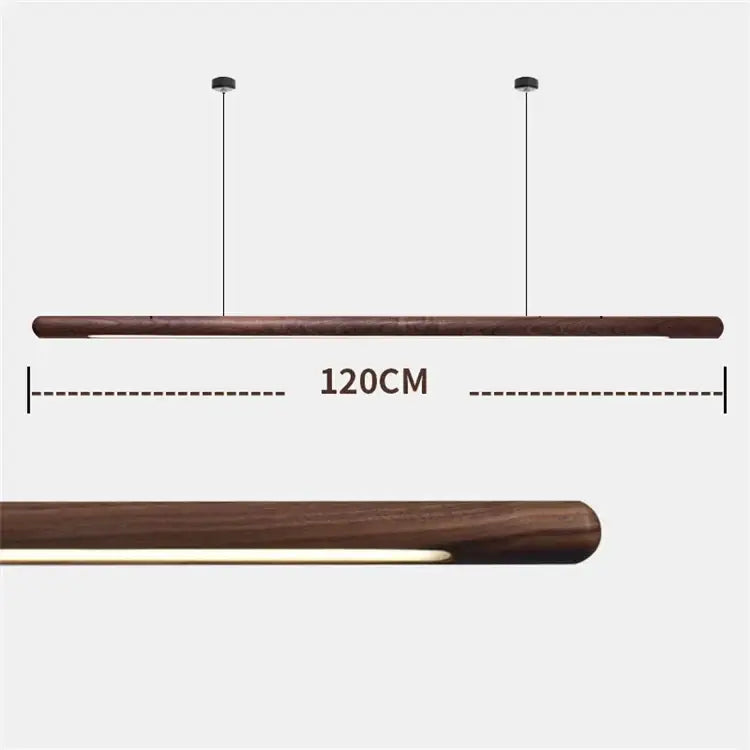 Minimalist black walnut wood pendant light for dining room