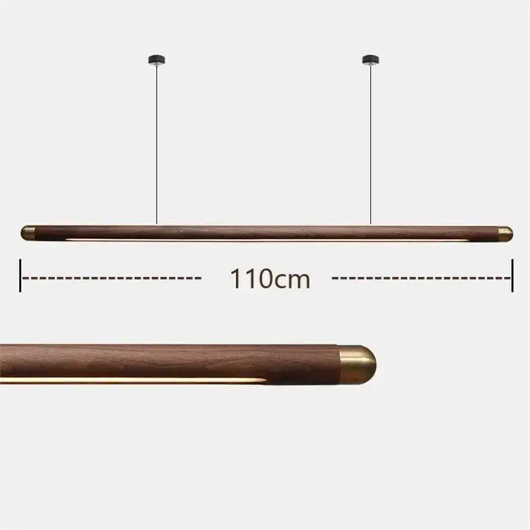 Minimalist black walnut wood pendant light for dining room