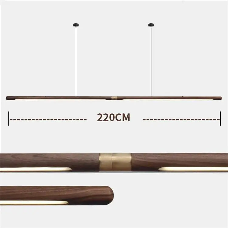 Minimalist black walnut wood pendant light for dining room