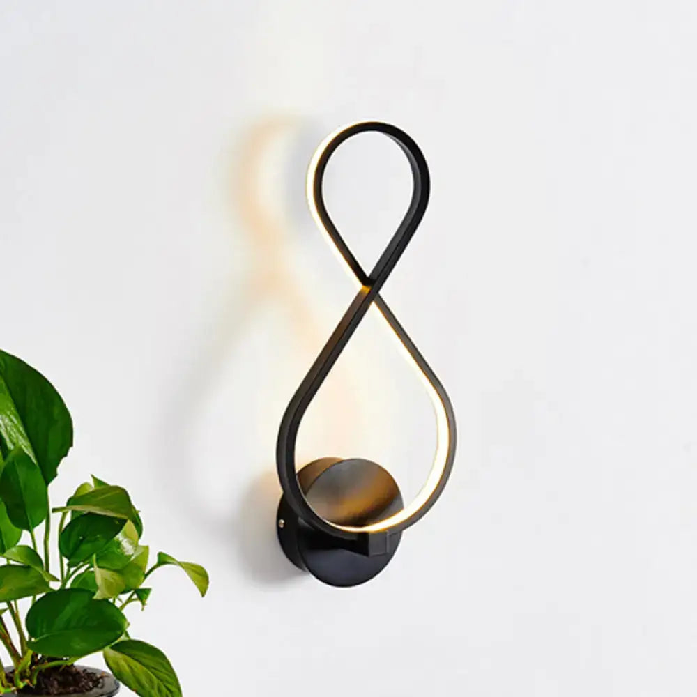 Minimalist black & white acrylic led wall lamp bedroom sconce