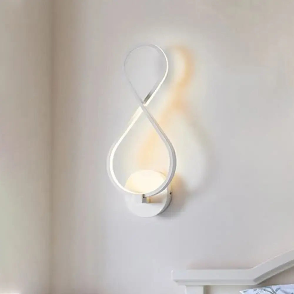 Minimalist black & white acrylic led wall lamp bedroom sconce