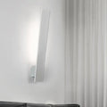 Minimalist white rectangular direct wired wall sconce with aluminum shade and sleek modern design for bedroom use
